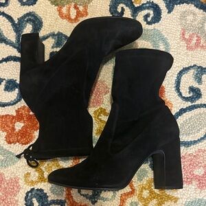 Stuart Weitzman Benita Lace Back Stretch Suede Boot